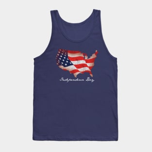 Independence Day USA Flag America Map Tank Top
